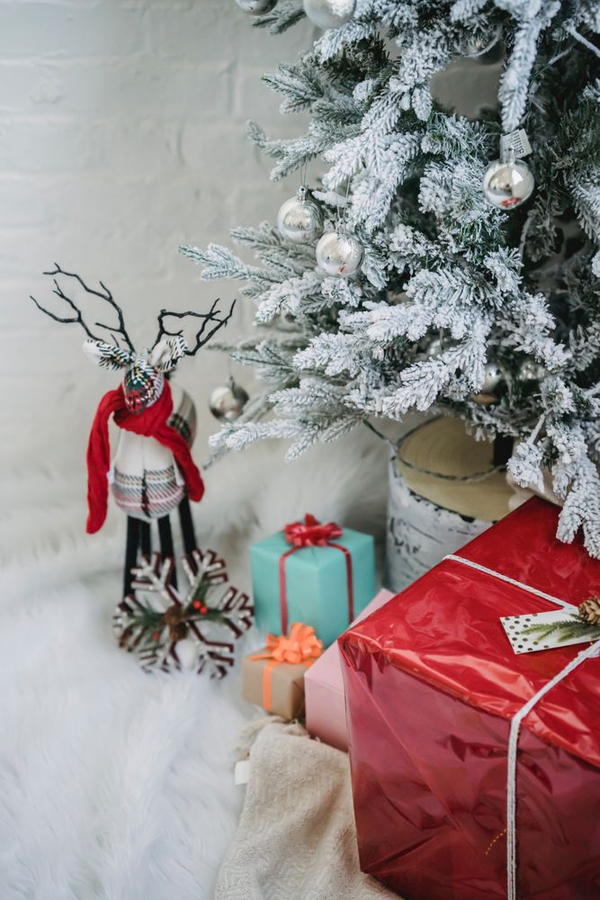 Gift boxes under Christmas tree
