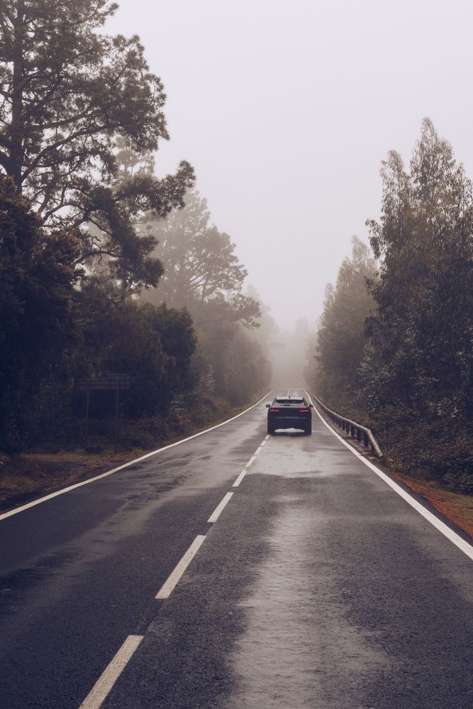 Car on road in overcast day