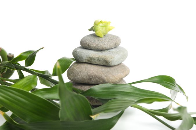 Zen, Relaxation, Harmony and Balance concept, isolated on plain background