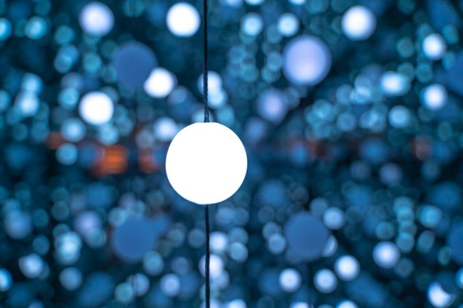 Garlands with blue lights