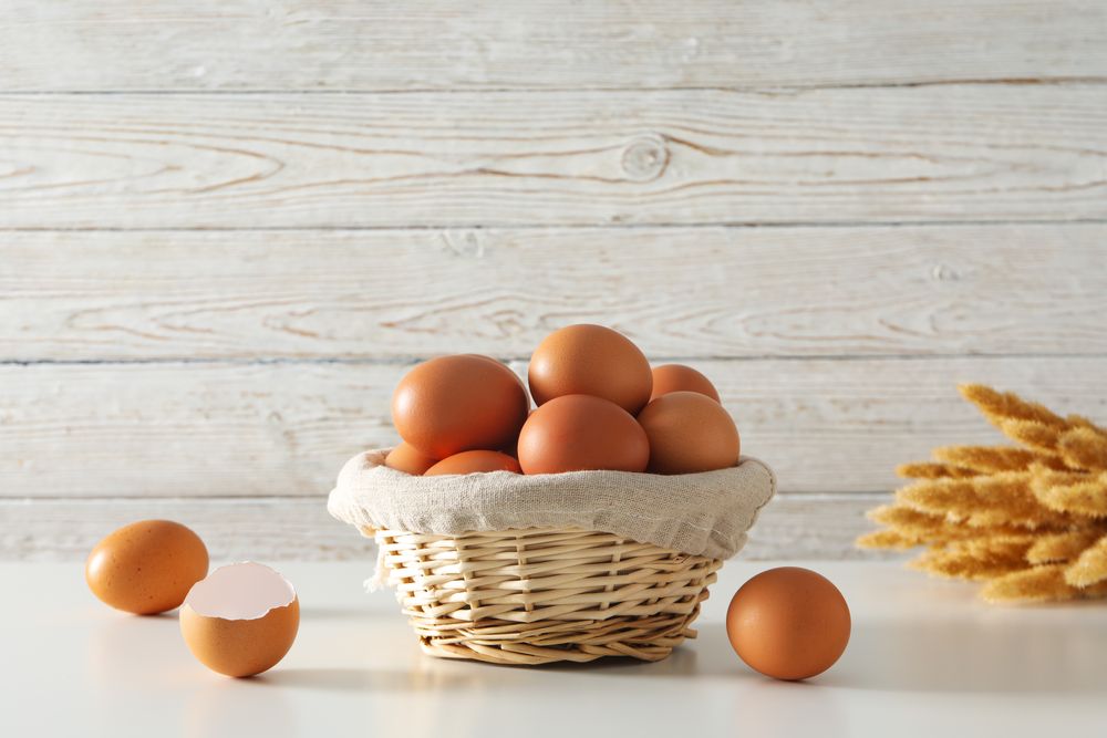Concept of fresh and natural farm product - eggs
