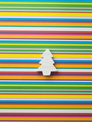 Light pine tree on horizontal stripped pattern background
