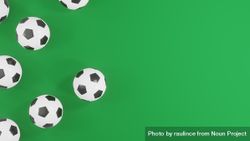 Soccer balls on green background 42vLx4