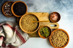 Raw ingredients for cooking healthy food