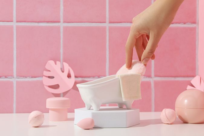 Concept of cosmetic and beauty care accessories