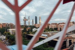 Modern cityscape from Ferris wheel