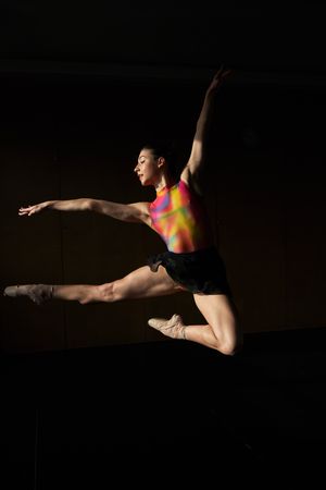 Warm-up and rehearsal of a professional ballet dancer