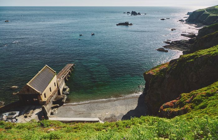 View from the sea from the top of a cliff