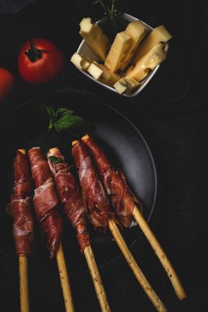 Gressinis with spanish serrano ham