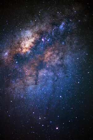 The center of milky way galaxy and space dust in the universe, Night starry sky with stars