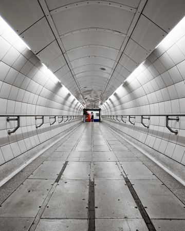 Underground train station tunnel