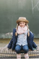 Blonde kid portrait with hat