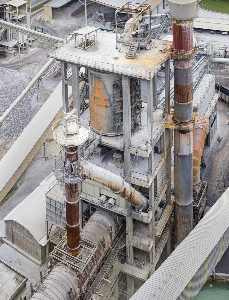Pipes of modern cement factory