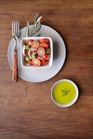 Fresh vegetarian meal on plate