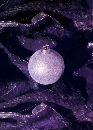 Christmas decoration on purple cloth