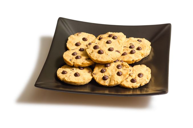 Chocolate chip cookies on a plate