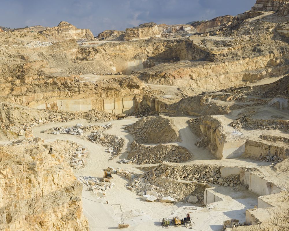 Drone view of stone quarry