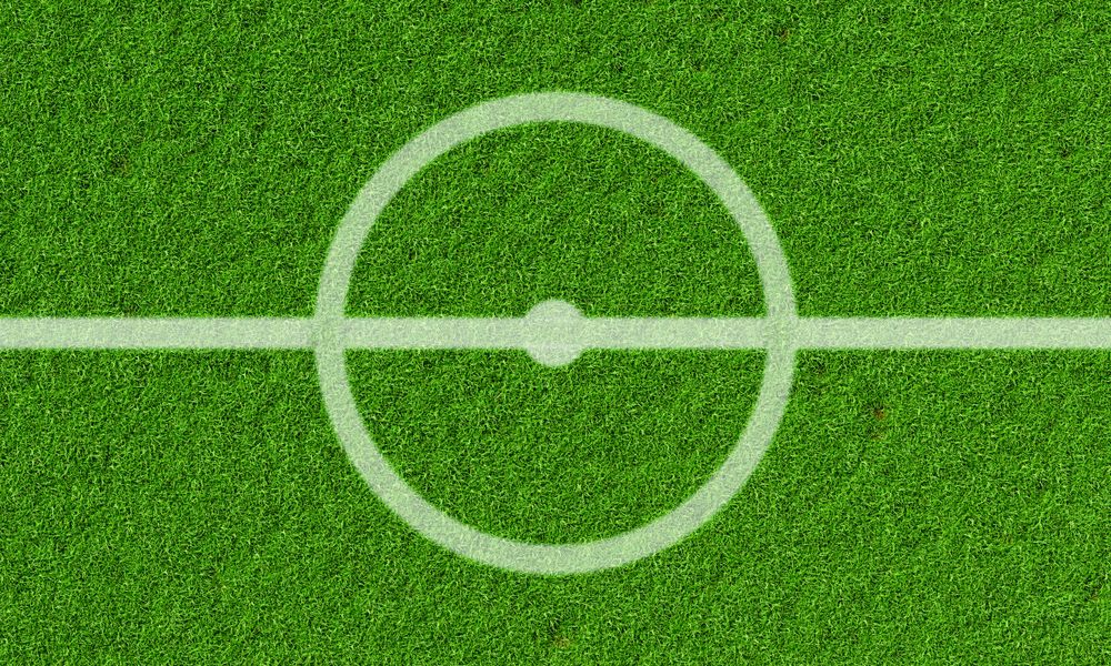 Top view of soccer field