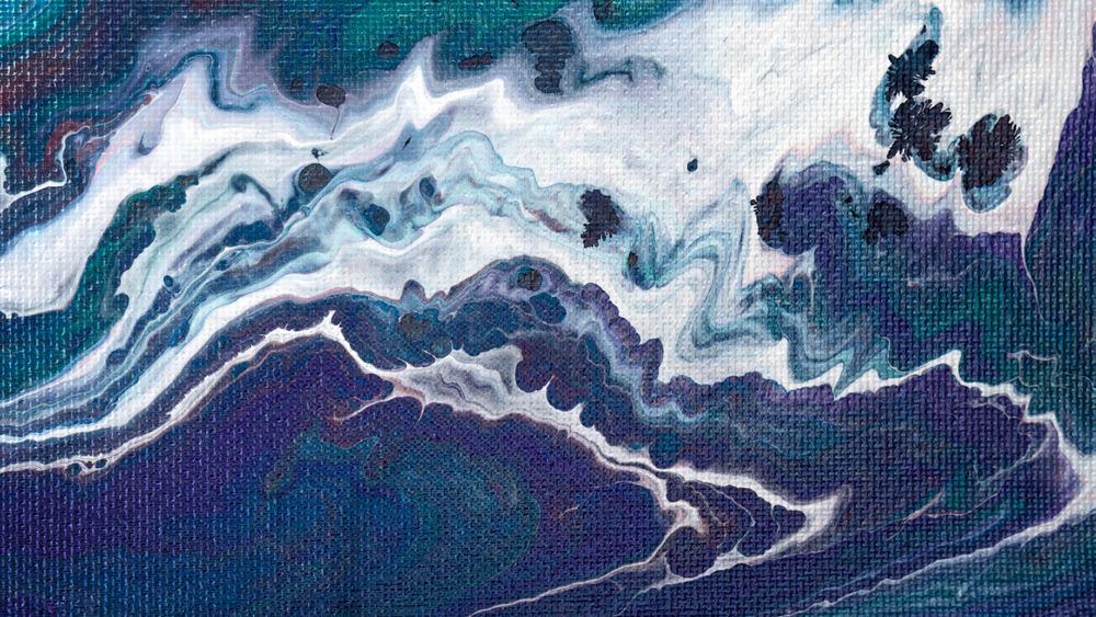 Blue Fluid Art, Abstract Acrylic Background