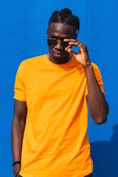 Modern hipster Black man in sunglasses