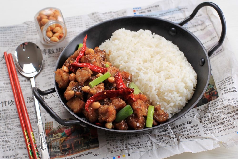 Bowl of kung pao chicken