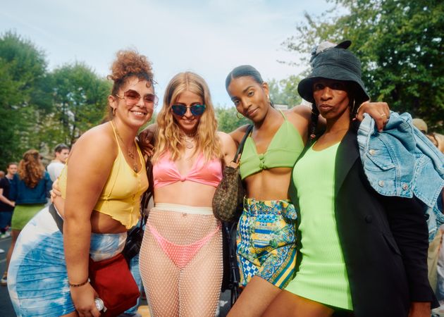 London, England, United Kingdom - August 27, 2022: Group of fun women at Notting Hill Carnival