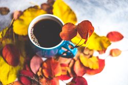 Autumnal cup of coffee