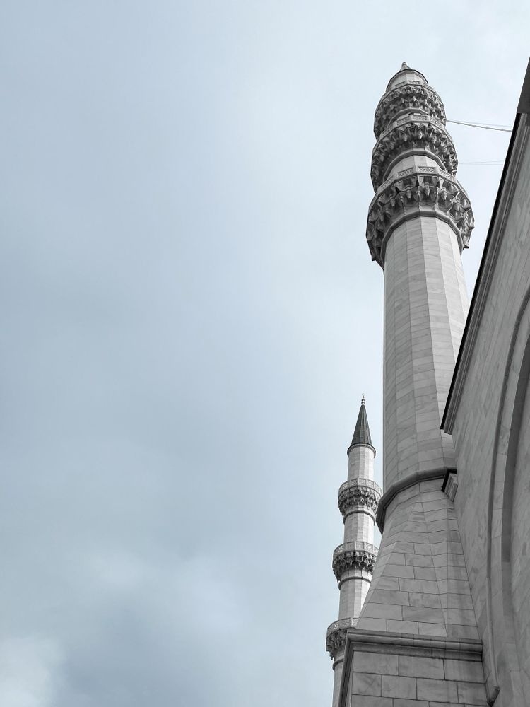 Minaret in overcast sky