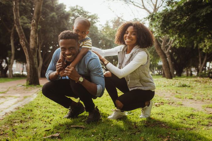 Happy Black family enjoying at the park
