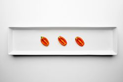 Cherry tomatoes arranged on appetizer plate