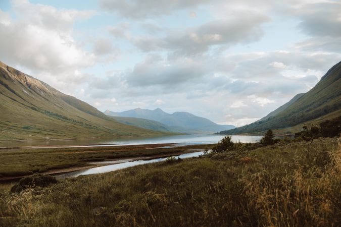 Picturesque view of calm water between rocks