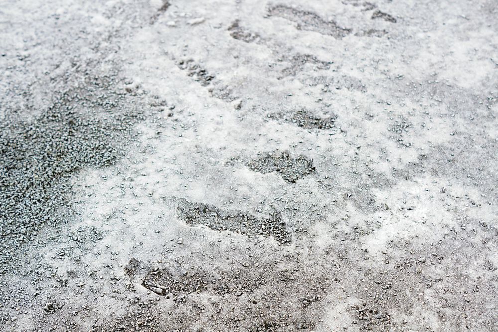 Pile of frosted pebble on ground