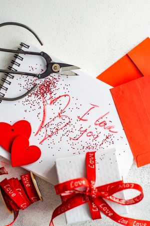Valentine Day holiday cards and giftbox 