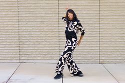 Cool woman dancing outside