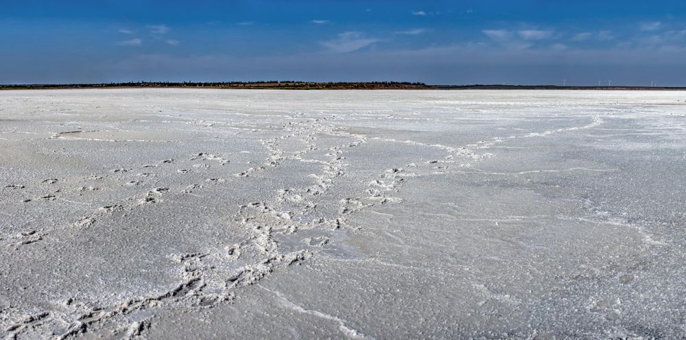 Sandy Rybakovka shore in Ukraine