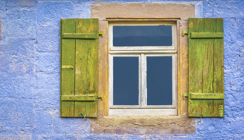 German window with shutters
