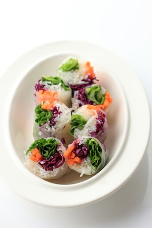 One Bite Slice Fresh Vietnam Spring Roll,