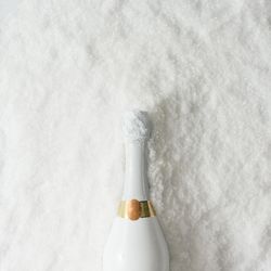Champagne bottle in snow