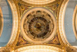 Ornamental ceiling with mural in cathedral