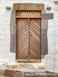 Patmian wood door with atypical design 5zrQ7o