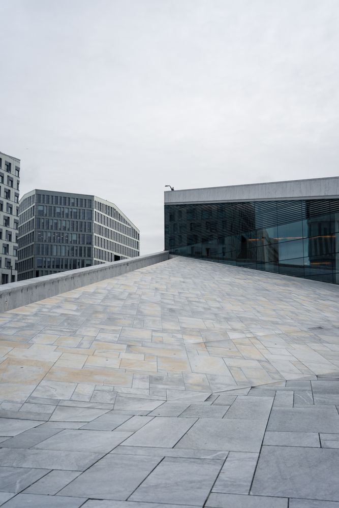 Part of roof building of Opera House in Norway