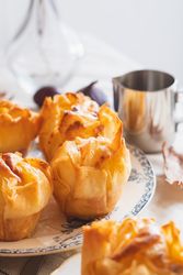 Warm baked galaktoboureko treat on serving dish