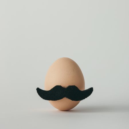 Egg with hipster mustache
