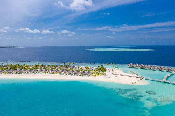 Shot of tropical holiday resort in the Maldives