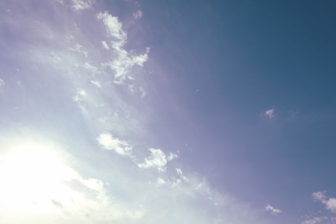 Blue sky with clouds. Amazing sunny summer day