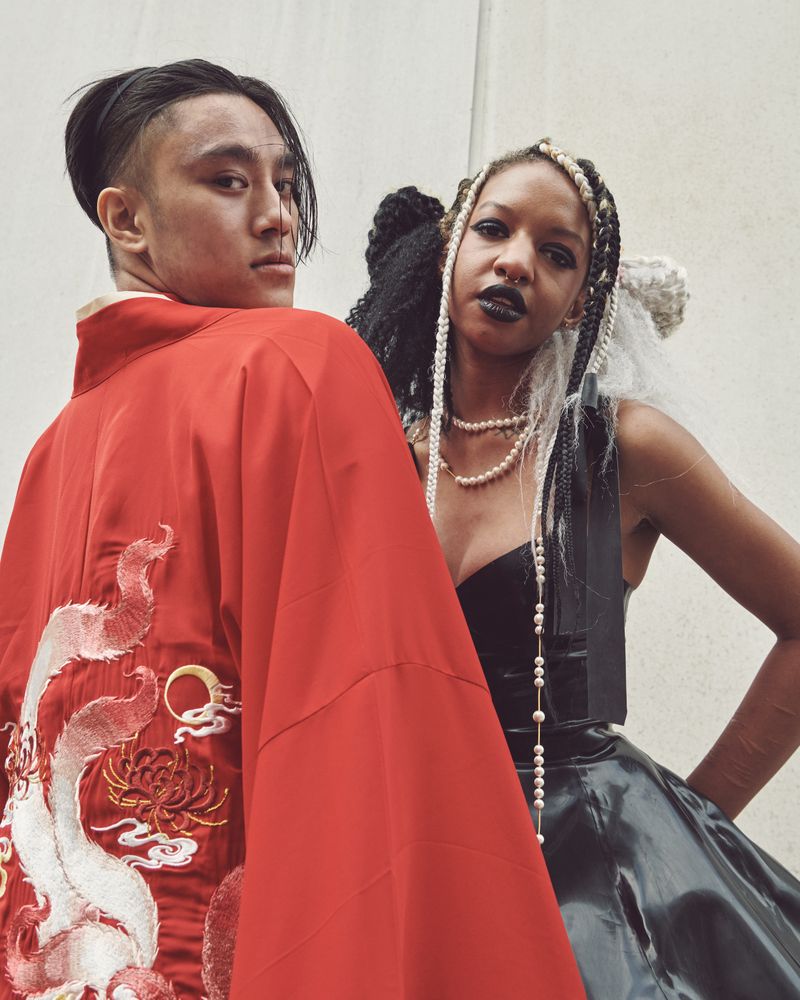 London, England, United Kingdom - September 18 2021: Man in red robe, woman in goth dress