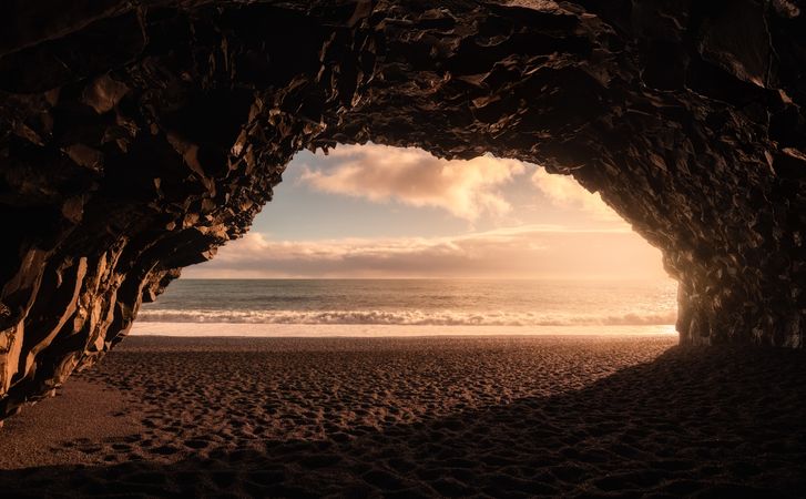 Sea cave at Reynisfjara Beach, Iceland