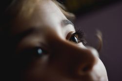 Face of a child with selective focus