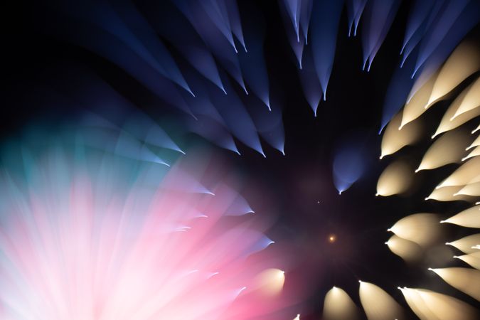 Bright fireworks on night sky