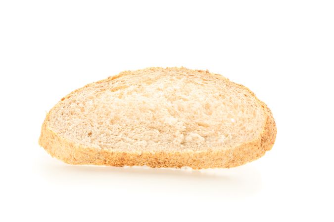 Wheat bread piece isolated on blank background. Bakery products
